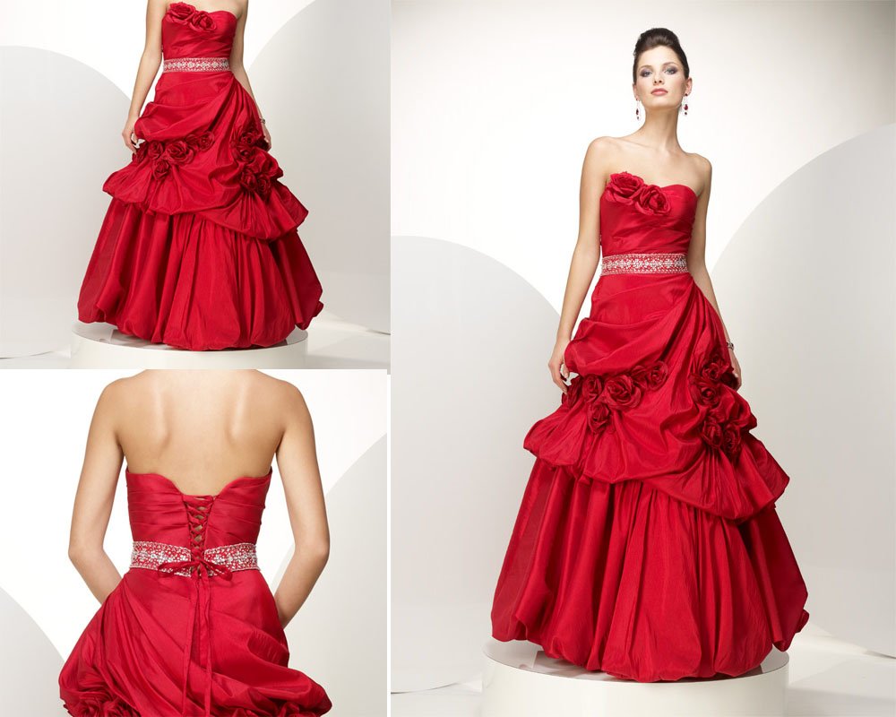 cheap red wedding dresses