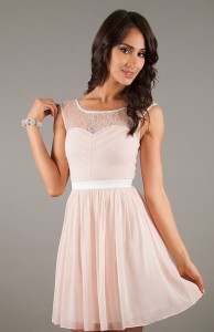 Cute Light Pink Lace Dress
