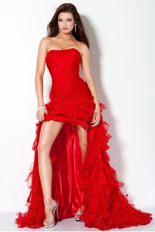 red prom dress and shoes