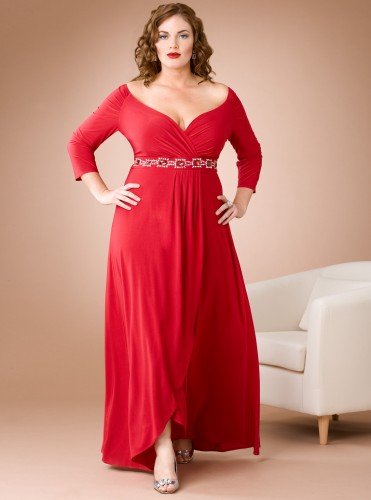 red party dress plus size