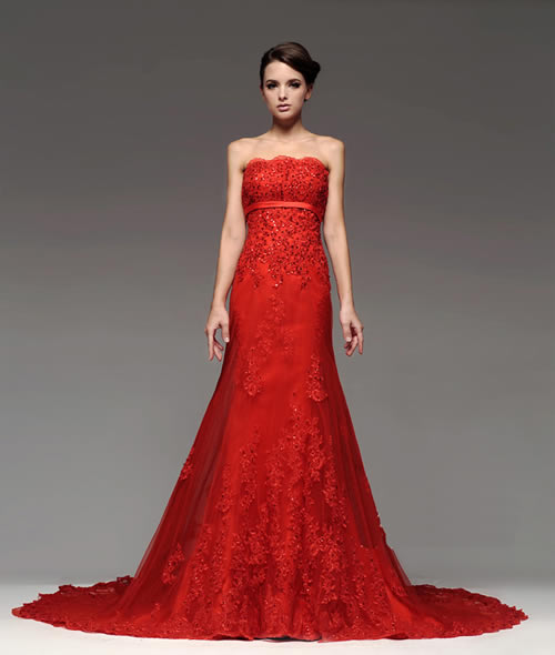 red wedding dress designers