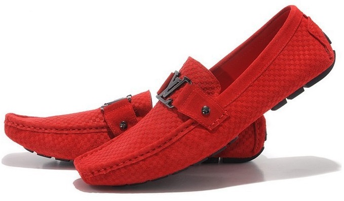 red slip on dress shoes