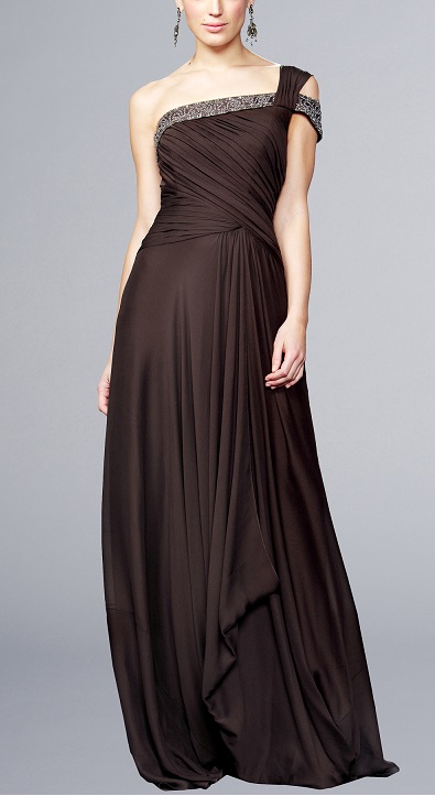 brown evening gown