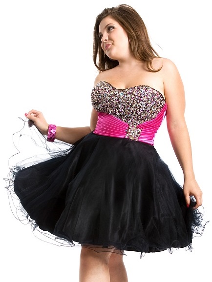 Short Plus Size Prom Dresses Black