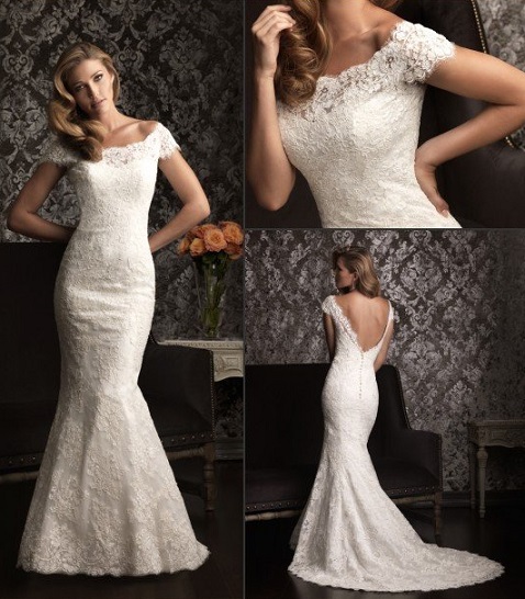 Slim White Fitted Wedding Dresses